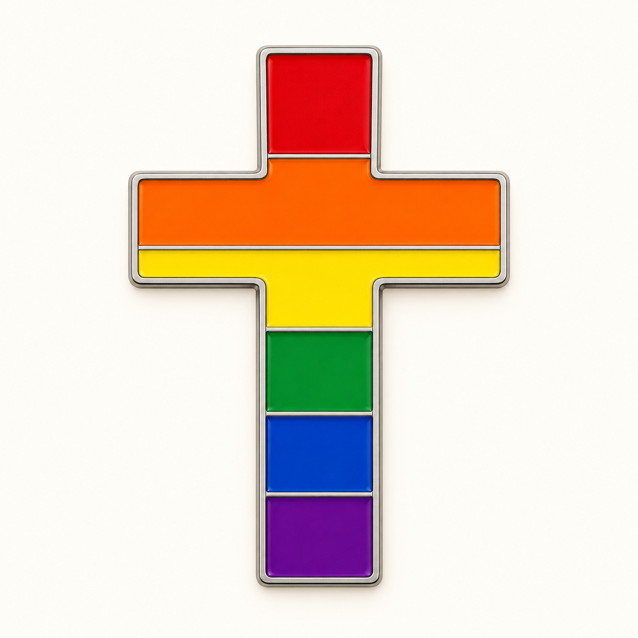 Rainbow cross pin concept